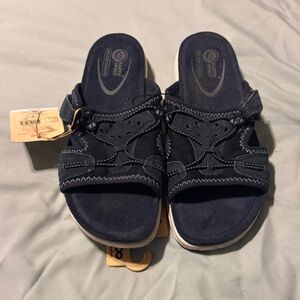 Earth Spirit Gelron Cushion Blue Slip On Sandals Size 6